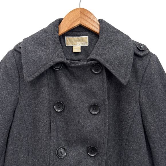 MICHAEL Michael Kors Peacoat Size Small Wool Double Breasted Wool Blend Gray - Picture 3 of 11